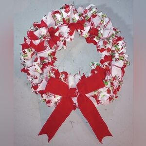Festive Red and White Holiday Wreath